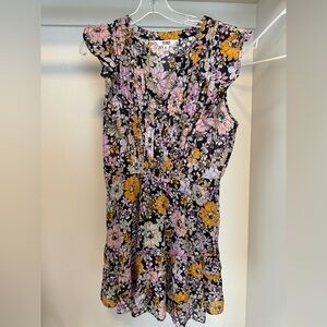 BB Dakota Floral Print Dress with Yellow and Pink Accents